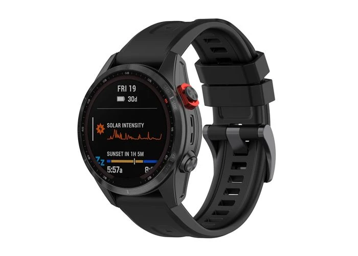 Garmin Fenix 7S / 6S Pro / 5S Plus - Silikone urrem 20mm - Sort