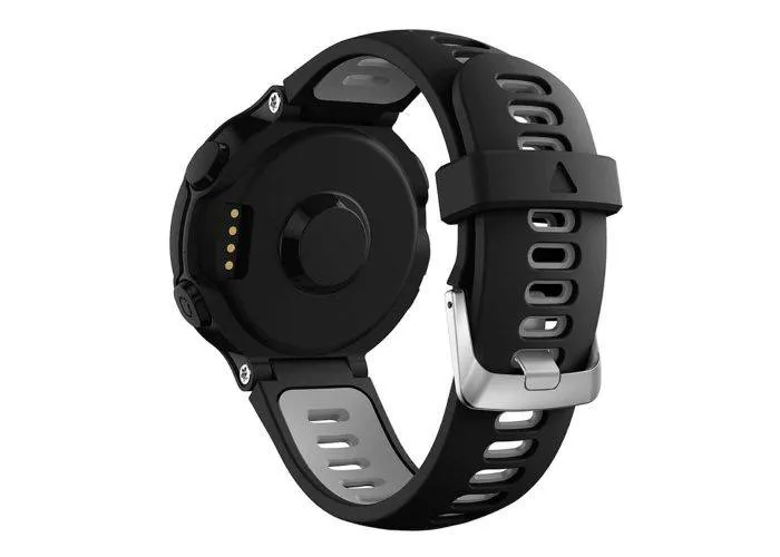 Garmin Forerunner 235/230/620/630/220/735/735XT - Silikone rem 22mm - Sort/grå