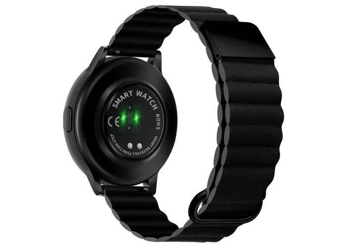 Samsung Galaxy Watch 5 Pro 45mm / Watch 5 44mm - Ægte læder rem 20mm - Sort