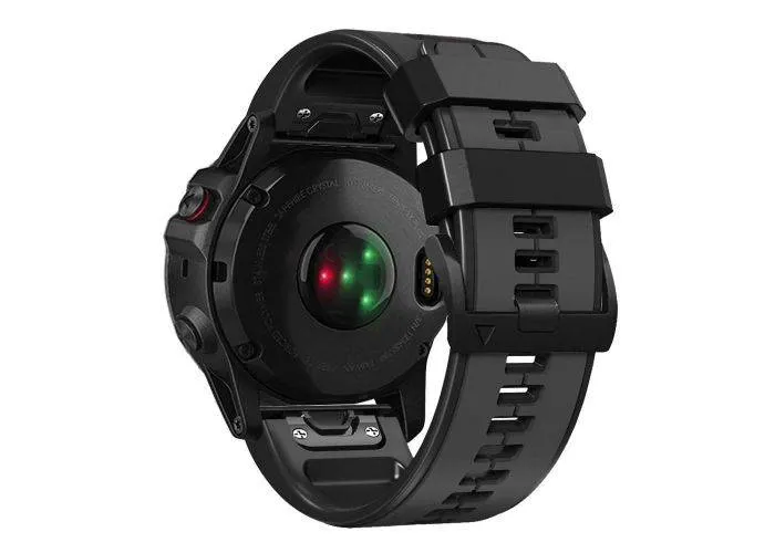 Garmin Fenix 7X / Fenix 6X - Silikone rem 26mm - Grå/Sort