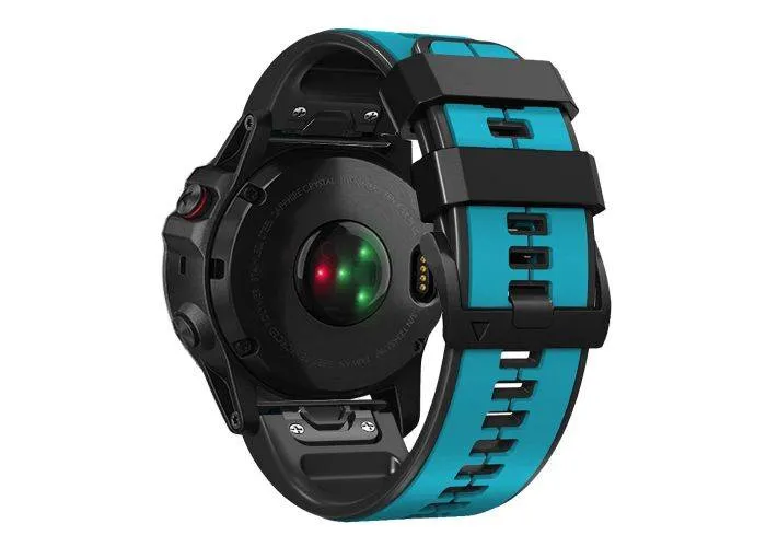 Garmin Fenix 7X / Fenix 6X - Silikone rem 26mm - Blå/Sort