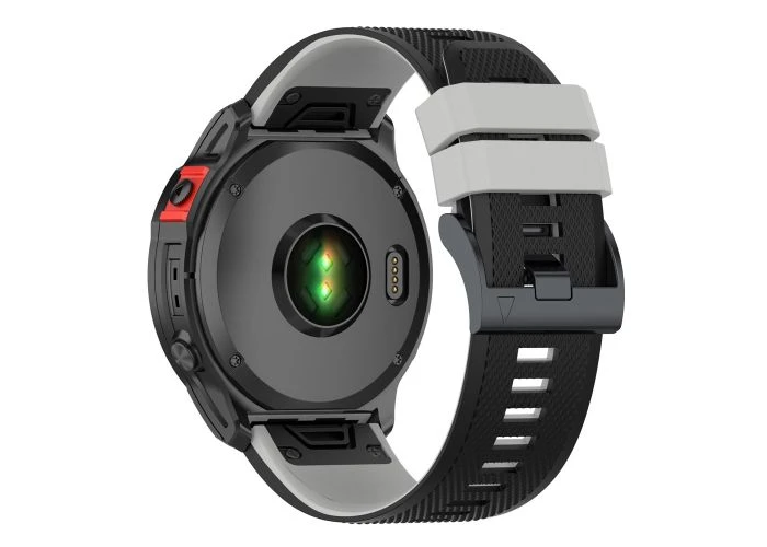 Garmin Fenix 8 / 8 Pro / 7X / 7X Pro - Silikone urrem 26mm - Sort/grå