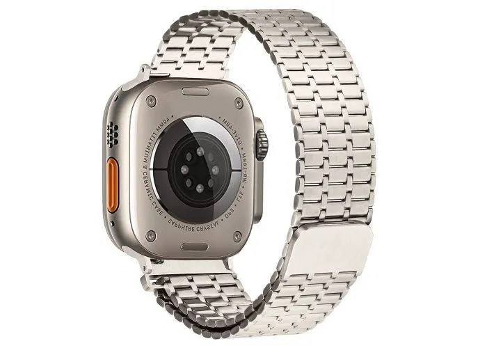Apple Watch 9/8/7/6/5/4/3/2/1/SE - 41/40/38mm - Magnetisk urrem i rustfrit stål - Starlight