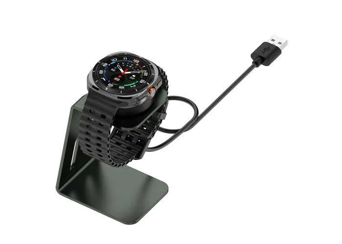 Samsung Galaxy Watch Ultra / Galaxy Watch7/6/5 - Magnetisk oplader dock i metal - 1.5m - Sort