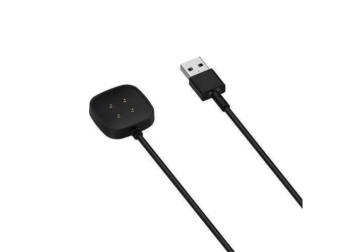 Fitbit Versa 4/3  Sense / Sense 2 / Ace LTE - Magnetisk trådløs oplader oplader 1m - Sort