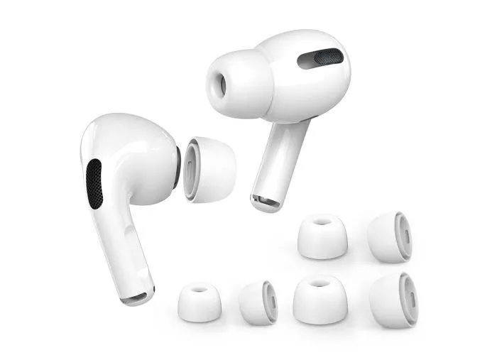 Ørepropper i silikone til AirPods Pro 2 / Pro - Bløde earbuds -  6 stk. - S/M/L - Hvid