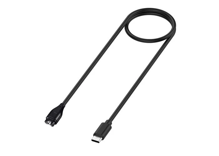 Garmin Forerunner 265/265S /255  / Fenix 5 / 6 / 7 /8 - USB-C opladerkabel 1m - Sort