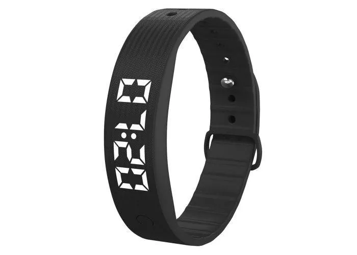 Smart aktivitets armbånd - Vibrerende alarm / søvnovervågning / digitalt display - Sort