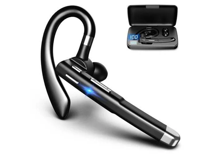 Trådløst Headset YYK-520 med opladerbox - Til bil / kontor - Sort