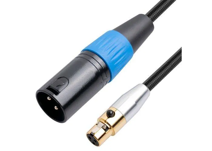 SA119GXK108BU - mini XLR (hun) til 3pin XLR (han) mikrofon adapter kabel