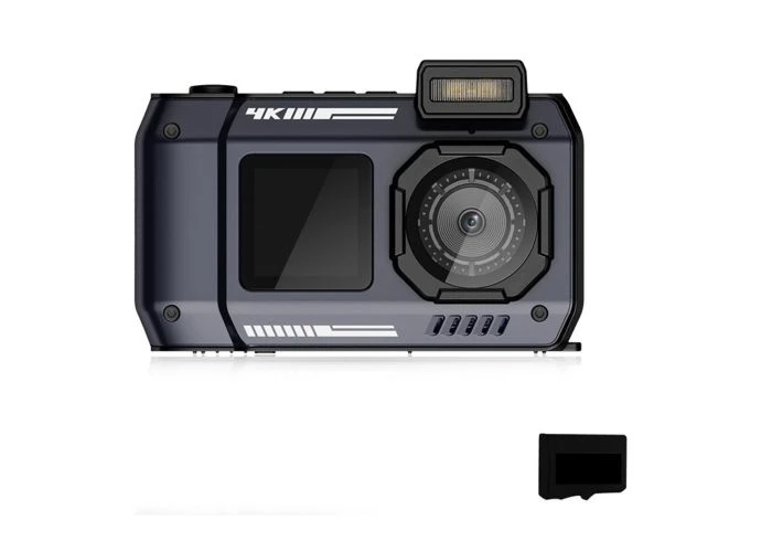 8K Vandtæt Actionkamera  m/ Dobbeltskærmskamera + 32GB TF kort
