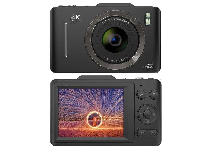 Digital kamera 16xZoom - Autofokus og anti-shake - Sort