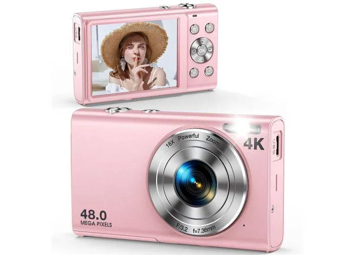Digital Vlogging kamera 4K auto fokus / 16x Zoom - Pink