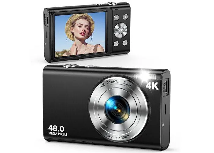 Digital Vlogging kamera 4K auto fokus / 16x Zoom - Sort