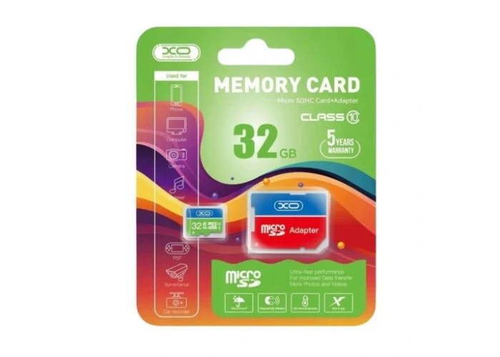 XO 32GB Micro SDHC Hukommelseskort inkl. SD kort Adapter