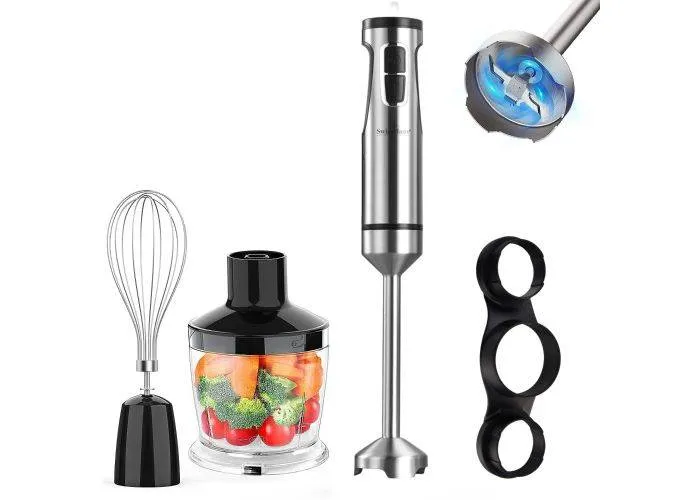 Swiss Haus stavblendersæt 1500W m/600ml chopper - Z. Glacier Collection - Sølv