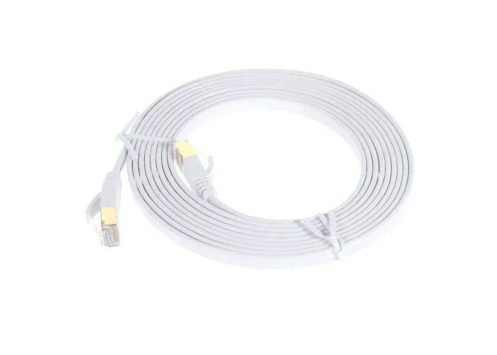 CAT-7 - Ethernet/Netværkskabel Fladt - RJ45 stik - 10 Gbps - 3 Meter - hvid