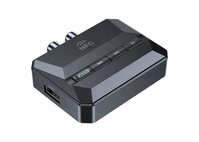 Bluetooth V5.3 NFC audio modtager - USB / TF mikroSD - Sort