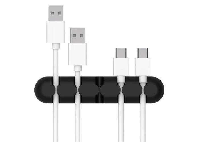 ORICO kabel organizer i silikone - Plads til 5 kabler - Sort