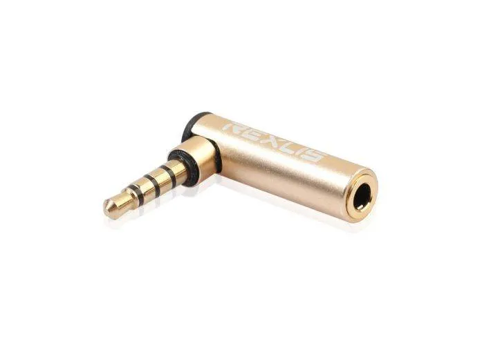 3.5 mm minijack han 90° vinklet adapter - 4-Pole