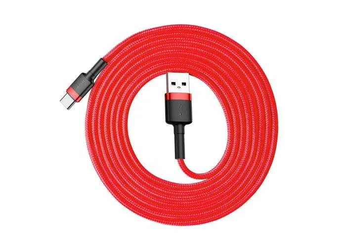 BASEUS Cafule Type-C USB oplader kabel 2A - 2M - Rød