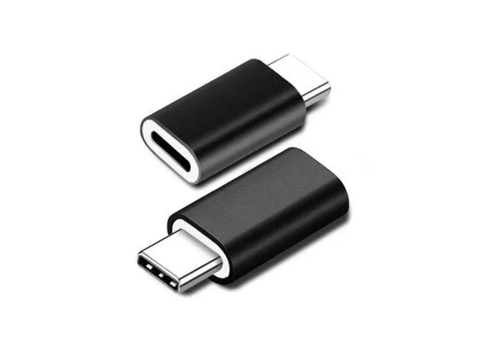Lightning til Type-C Converter oplader Adapter - Sort