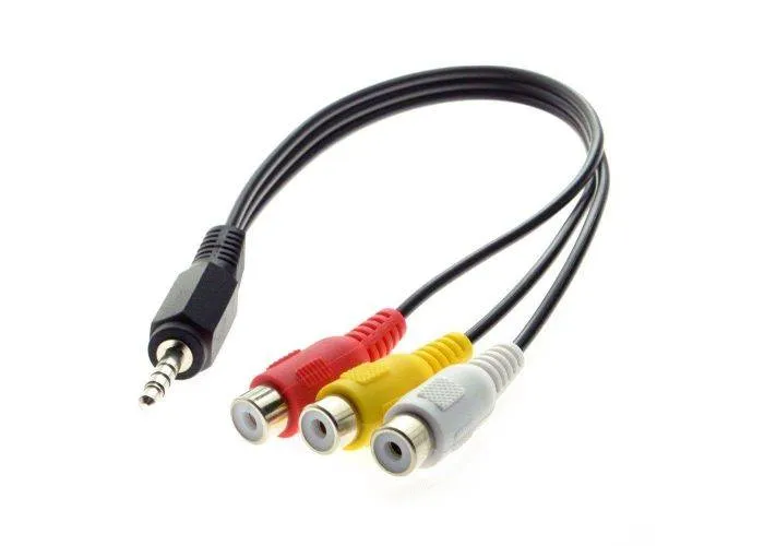 3.5mm jack stik til 3xRCA (hun) adapter kabel