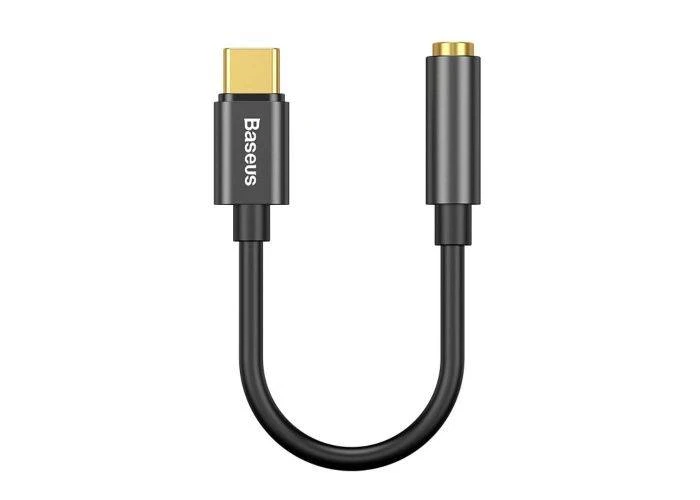 BASEUS - Type-C til 3.5mm adapter - Med DAC chip - Sort