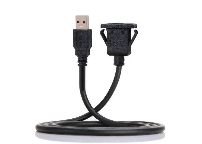 USB 3.0 AUX forlængerkabel til Dashboard i Bilen - Vandtæt hætte - 1M