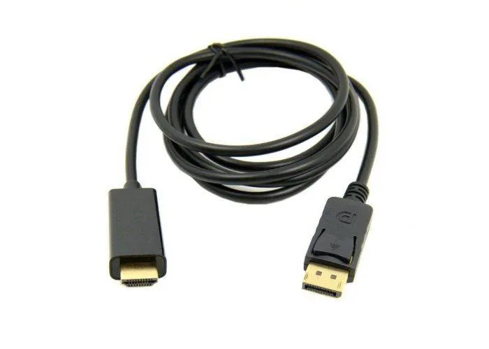 Guld belagt DisplayPort til HDMI kabel adapter 1.8 m. - Sort
