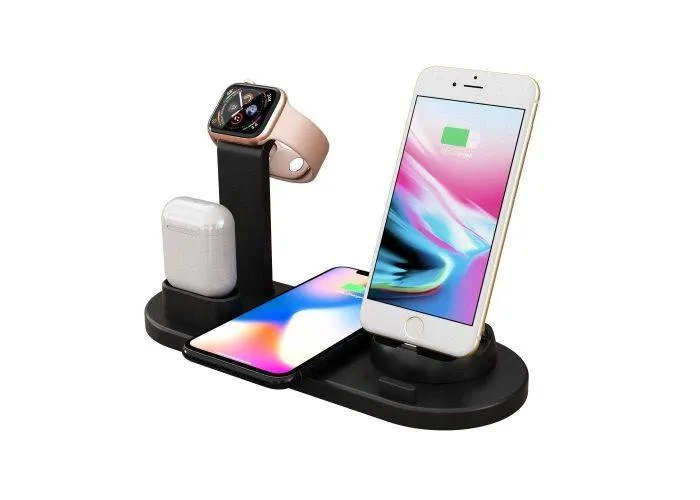 UD15 - 3-i-1 Trådløs Oplader dock til iPhone / Apple Watch / AirPods - Sort