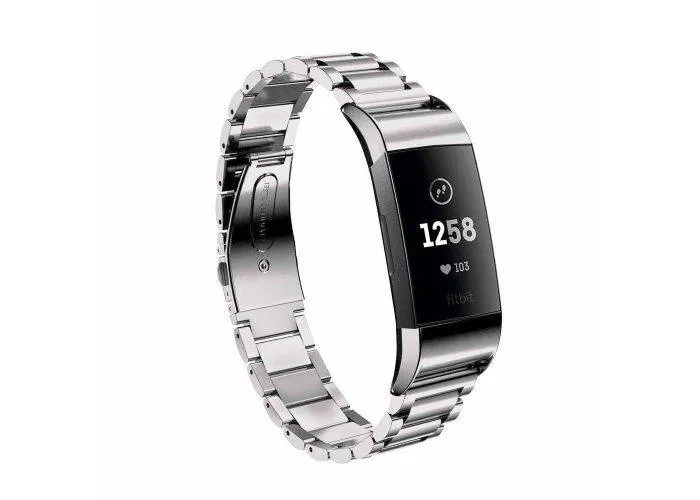 Fitbit Charge 3 / Charge 4 - Butterfly Urrem i rustfrit stål - Sølv
