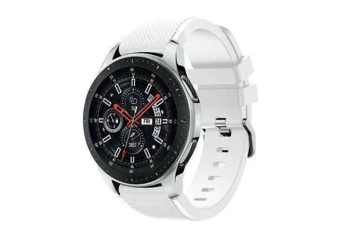 Samsung Galaxy Watch 46mm - Twill Silikone urrem - passer til håndled 140-215mm - Hvid