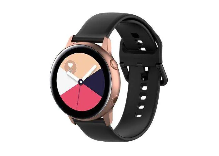 Samsung Galaxy Watch Active - Silikone fleksibel urrem - Sort Str S