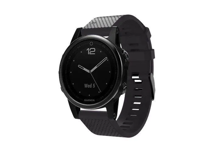 Garmin Fenix 5s Plus - Silikone urrem - Passer til håndled omkreds 135-235mm - Sort
