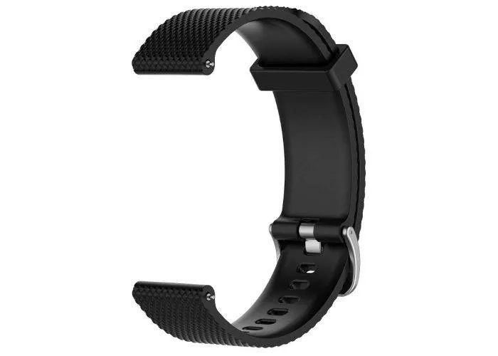 Moto 360 2nd 42mm / Pebble Time Round - Silikone urrem 20mm - Sort