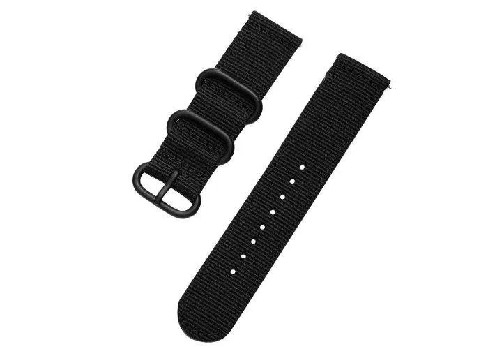 Samsung Galaxy Watch Active 2 40/44mm / Huawei Watch GT 42mm - STRAP Nylon urrem - Sort