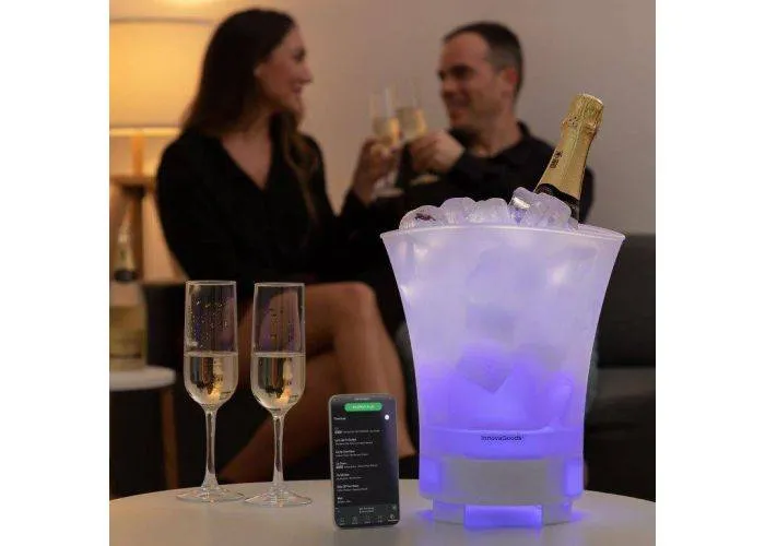 Vinkøler / drinkskøler med LED lys & Bluetooth Højttaler