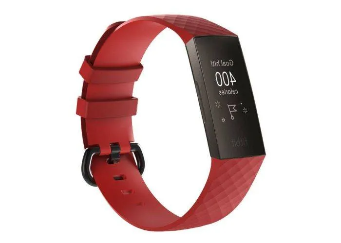 Fitbit Charge 3 / Charge 4 - Silikone armbånd str. L - Rød