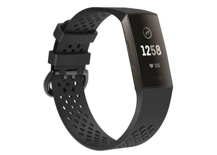 Fitbit Charge 3 / Charge 4 - Silikone armbånd str. S - Sort