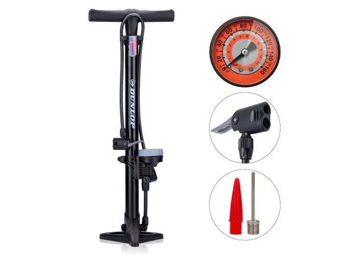 Dunlop cykelpumpe / luftpumpe med trykmåler 160 PSI / 11 BAR
