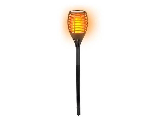 Grundig solcelle havelampe med flammeeffekt på spyd  H:77cm - Sort