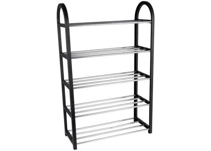 Alpina skoreol med 5 hylder 50x20x77cm - Sort