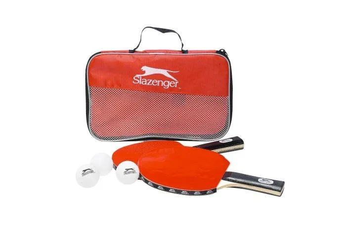 Slazenger bordtennissæt med taske - 2 bat / 3 bolde