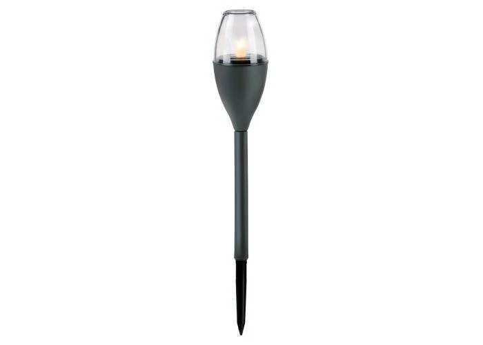 Grundig LED solcellelampe med flammeeffekt - Ø6x37cm på spyd - Sort