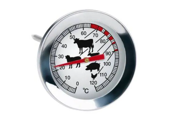 Alpina kødtermometer Ø5.3cm / 0-120 grader - Rustfrit stål