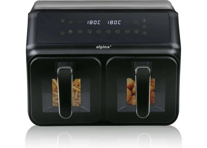 Alpina Dobbelt Airfryer 2 x 4 Liter – 1200 Watt - Med touchskærm