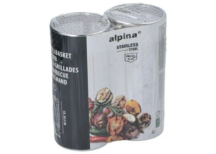 Alpina BBQ grillkurve i rustfrit stål  2-Pak - til grill, kulgrill og udendørs grill