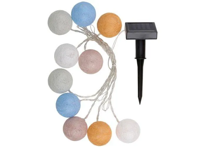 Arti Casa cotton balls lyskæde med solceller 4,2 meter - Varm hvid
