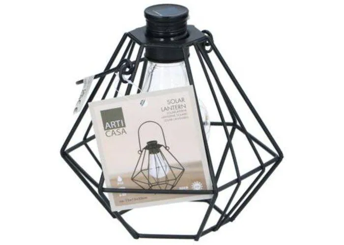 Arti Casa Solcelle Lanterne Ø15.5xh14.8cm - Vandtæt - Sort
